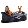 MESUCA FIFA World Cup 2026 Edition Inflatable Sun Lounger, Air Sofa, Blow Up Couch, 210T Polyester Inflatable Camping Chair is Ideal for Backyard, Beach, Travel, Picnics and Music Festivals Black - color: Black
