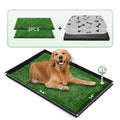 HQ4US 4LEGS Dog Grass Pad with Foldable Dog Litter Box,Extra Large Liner Base for Balcony，Ultra-Absorbent Artificial Grass Pads for Dogs Pee Pad Holder, Potty Training, 2 PCS Reusable Pee Pad - size: X-Large for Dog＜ 38" Length