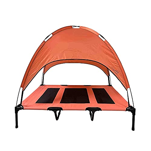Midlee Salmon Dog Cot with Canopy (36" x 48") - size: 36" x 48"