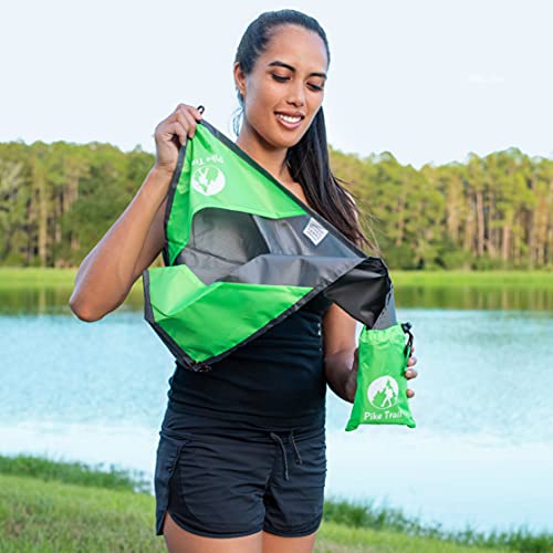 Pike Trail Pocket Beach Blanket (60 in X 56 in) – Lightweight Sand Proof Picnic Blankets, Compact Outdoor Blankets, Waterproof Pocket Blanket for Hiking, Camping, Picnics, Travel and Beach Trips - color: Apple Green