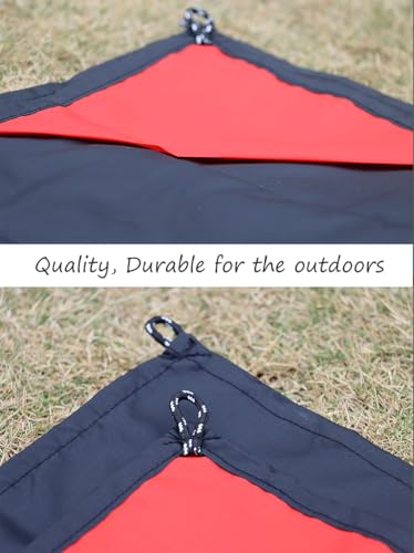 Orga'Neat Pocket Picnic Blanket, Beach Mat Waterproof Sandproof, Compact Lightweight Small Tarp for Camping, Hiking, Backpacking, Festival, Travel, Foldable in Bags (Black/Red, 55"x60") - color: Black/Red, size: 55"x60"