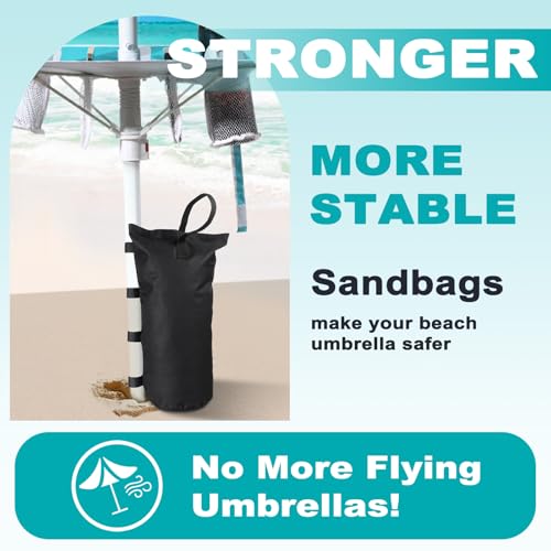 Beach Umbrella - Beach Umbrella for Sand Wind Portable with Tilt Pole, 6.56 FT Arc Length 5.9 FT Diameter, Heavy Duty Wind Resistant Striped Large Umbrellas, UV 50+ Parasol with Anchor Screw Adjustable Height
