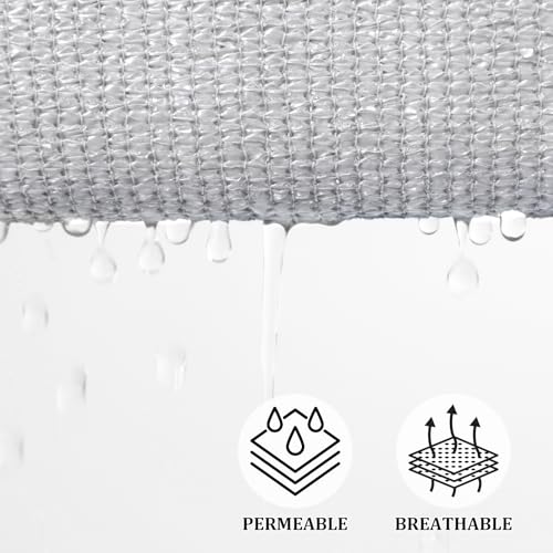 Shade&Beyond Shade Sail 14'X16' Rectangle Light Grey Breathable UV Block Outdoor Canopy for Backyard Patio Pergola Garden Deck(We Make Custom Size)