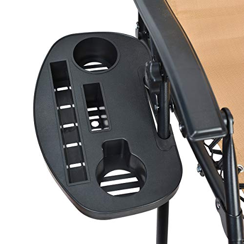 C-CHAIN Zero Gravity Chair Tray - Cup Holder for Fold Lounge Chairs, Zero Gravity Lounge Chairs Universal Clip with Mobile Device Slot, Snack Tray, and Water Cups Tray (Large, 2 pcs) - color: Large, size: 2 pcs