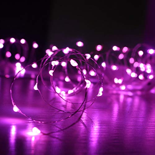 6-Pack 7Ft Starry String Lights No Remote Fairy String Lights 20 Micro Starry Leds On Silvery Copper Wire CR2032 Batteries Included for Wedding Centerpiece,Party,Christmas Table Decor (Pink) - color: Pink, size: 7ft