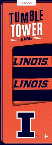 MasterPieces NCAA Illinois Fighting Illini Tumble Tower - Real Wood Blocks, Merchandise - style: Illinois Fighting Illini
