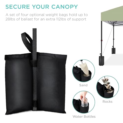 Best Choice Products 10x10ft Pop Up Canopy Tent, Outdoor Shade, 1 Person 1 Minute Set Up, Carry Case, 4 Weight Bags - Sage Green - color: Sage Green, size: 10x10ft