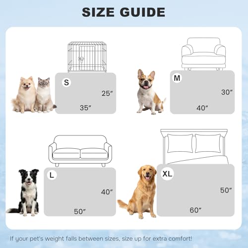 ZOMISIA Cooling Blanket for Small Dogs - Breathable Air-Core Fill Lightweight Pet Mat, Soft Cold Blanket Washable for Summer, Grey, 25"x35" - color: Grey, size: S(25x35")