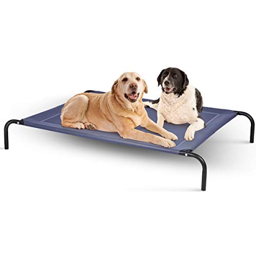 Large Original Elevated Dog Bed 52" × 36" × 8" Cooling Raised Pet Cot with Durable Textilene Mesh Fabric, Breathable Mat, No-Slip Feet, Indoor or Outdoor Use (XL)