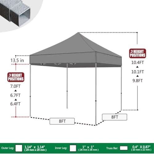 Eurmax USA 8x8ft Pop Up Canopy, Commercial Instant Tent for Outdoor Events, Patented No-Tip Rolling Storage Bag with 4 Sandbags, UV & Water Resistant, Heavy Duty Portable Shelter Gazebo,Red - color: Red, size: 8x8