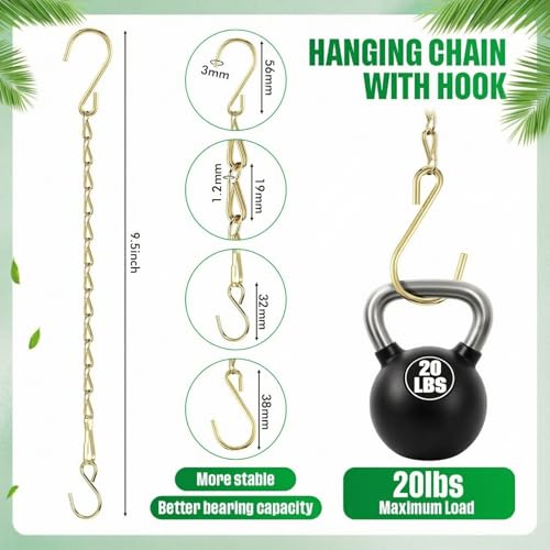 EBOOT 2 Pcs Hanging Chain for Bird Feeders, Planters, Lanterns and Ornaments(9.5 Inch,Gold) - color: Gold, size: 9.5 Inch