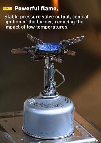 CAMPINGMOON XD-2F Canister Top Stove Portable Compact Foldable w/igniter w/Gas Fuel Can Stabilizer XD-2F/Z41