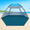 COMMOUDS Beach Tent Sun Shade for 3/4/6/8 Person, UPF 50+ Beach Sun Shelter Canopy Tent, Lightweight, Easy Set Up and Carry - color: Blue, size: 4 Person
