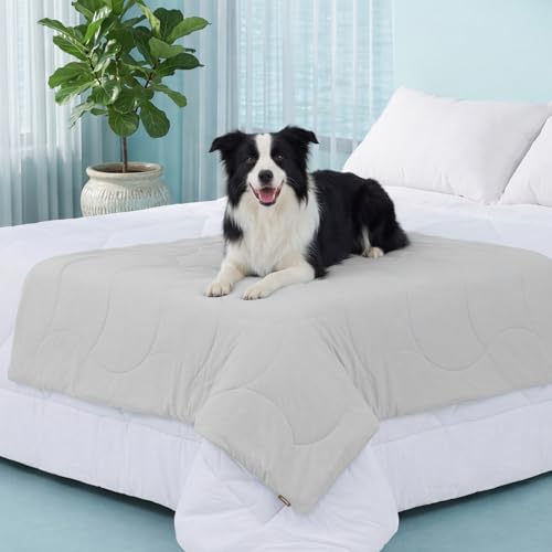 ZOMISIA Premium Cooling Blanket for Large Dogs - Q-MAX>0.5 Cold Breathable Washable Extra Large Pet Mat, Travel Soft Dog Summer Essentials, Grey, 50"x60" - color: Grey, size: XL(50x60")