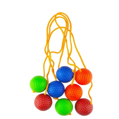 12 Pack Ladder Toss Balls Ladder Ball Replacement Balls with Storage Bag for Toss Match (Red Blue Orange Green)