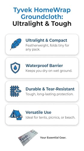 Ultralight Camping Tarp, Backpacking Tarp, Tyvek Sheet, Tyvek Tent Footprint, Tyveks House Wrap, Tent Flooring, Tyvekes Ground Cloth, Camping Fly, Multiple Sizes - color: White 3ft X 5ft No Grommets