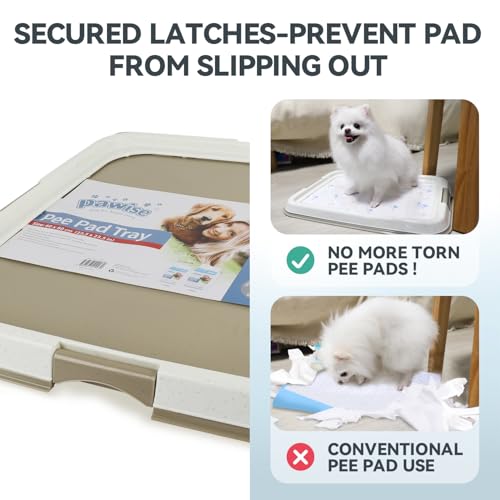 Pawise Dog Pee Pad Holder for Puppy, Puppy Pad Holder Tray, Pet Training Pee Pad, Indoor Potty Tray for Senior Dogs, Dog Toilet for Newborn Puppies, 23.5" x 23.5" - size: Small