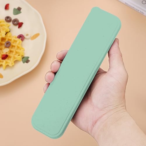 Reusable 3-in-1 Camping Utensil Set with Storage Case - Portable Travel Cutlery for Outdoor, Picnic, and Everyday Use - color: Green