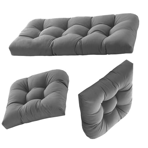 Wicker Chair Cushions for Outdoor Furniture Patio Loveseat Cushions Window Seat 19x19 Floor - color: Gray