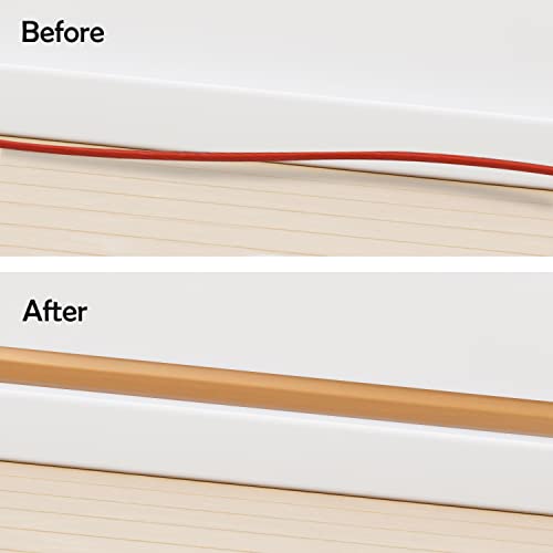 Rubber Bond TV Cord Hider Cable Protector - Strong Self Adhesive Wall Cord Cover Cable Hider - Low Profile Cable Management Wall Cord Concealer Cable Raceway - color: Brown - One Thick Cord, size: 8 Feet