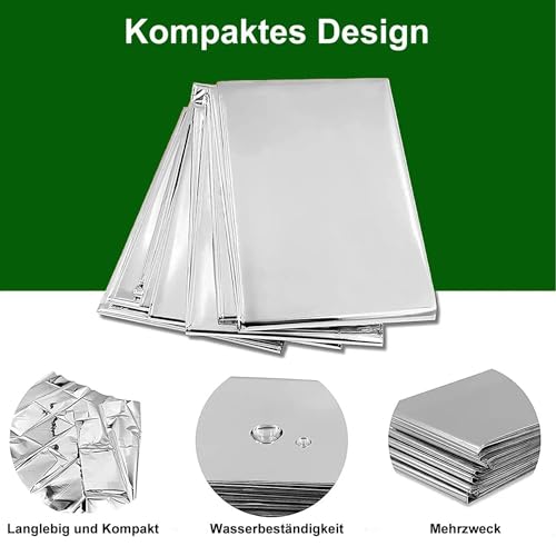 Emergency Rescue Blanket Outdoor Survival Blanket Waterproof, Windproof, Warm, Sunscreen Lightweight and Portable Suitable for First Aid Bags and Outdoor Camping, Silver, 12pcs - color: Silver 12pcs