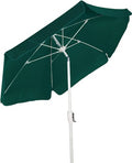 FiberBuilt Umbrellas Garden Umbrella with Push-Button Tilt, 7.5 Foot Forest Green Canopy and White Pole - color: Forest Green with White Pole, style: With Tilt