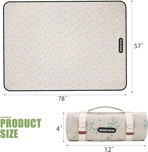 Picnic Outdoor Blankets Waterproof Extra Large - Beach Mat Sand Free Foldable with Carry Strap | Portable Camping Blanket | Park Blanket for Grass Park, Hiking, Travel, Concerts, Indoor(Multi Flower) - color: Multi Flower