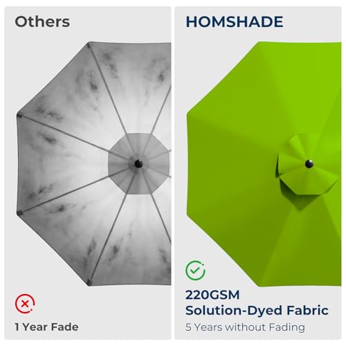 HOMSHADE 10ft Offset Patio Umbrella with Base Included, Cantilever Offset Hanging Patio Outdoor Market Umbrella UPF50+ UV Protection with Easy Tilt and Crank for Pool Deck and Garden(Apple Green) - color: Apple Green