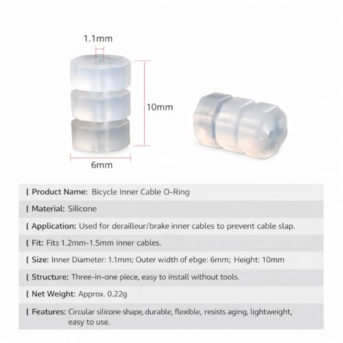 100pcs Silicone O Rings Donuts, Cable Frame Wrap Protector Accessories for Inner Brake & Derailleur Cables