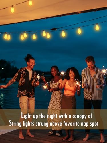 DAMAING String Lights for Outside 300FT shatterproof connectable Patio Lights Outdoor 3 Pack x 100FT with 156 PCS Vintage dimmable LED Edison Bulbs,Waterproof Hanging Lights for Backyard,Deck - color: Black, size: 300 Feet