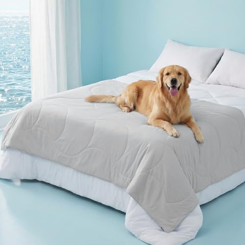 ZOMISIA Premium Cooling Dog Blanket for Bed - Q-MAX>0.5 Cold Breathable Washable Extra Large Pet Mat, Travel Soft Dog Summer Essentials, Grey, 60"x80" - color: Grey, size: Twin(60x80")