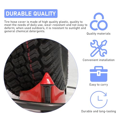 KVAEY 4 PCS Car Hose Guide, Durable Plastic Tire Hose Guide Preventing Stucking and Snagging Under Tires, Non-Slip Hose Guide for Car Wash Detail Fits SUV Pickup Truck RV ATV (Red) - color: Red