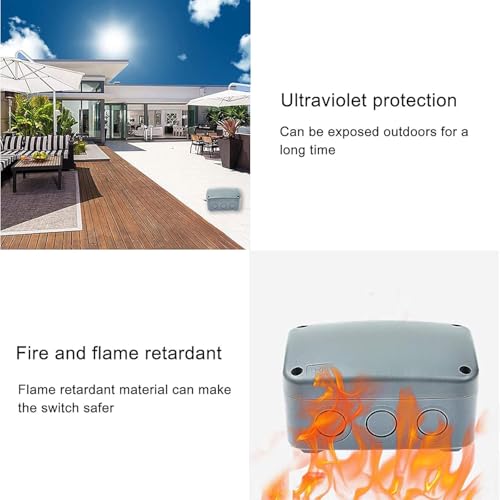 Nineleaf 10PK Outdoor Junction Box ABS Plastic Dustproof IP66 Waterproof Universal Electrical Boxes Project Enclosure Grey 4 7/8" 3 1/4" 2 1/4" inch (125x86x62mm) fit 20mm Cable Gland for Outdoor Use - color: 10PK, size: 125x86x62mm
