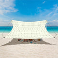 Beach Tent, Beach Canopy Sun Shade UPF 50+, Portable 10×10 FT Camping Sun Shelter with Sandbags, Poles, Ground Pegs and Anti-Wind Rope for Outdoor, Backyard, Picnics, Fishing - color: Geometry Cream