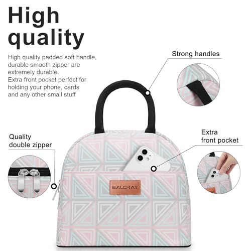 BALORAY Lunch Bag for Women Men Insulated Lunch Box for Adult Reusable Lunch Tote Bag for Work, Picnic or Travel (Triangle, M) - color: Triangle, size: M