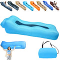 Compact Pump-Free Inflatable Lounger, Outdoor Inflatable Sofa, Waterproof, Air Leakage-Proof Design, Single Portable Air Cushion - color: Blue3