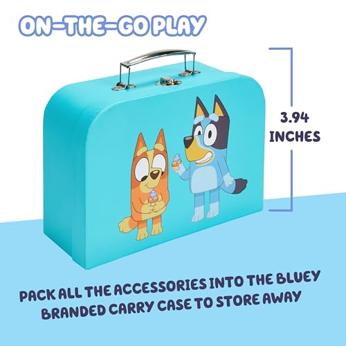 8th Wonder Wooden Bluey Toys Picnic Carrying Case, 30-Piece Picnic Basket Toy with Cutlery and Food Accessories, Outdoor Food Toys for Kids of Ages 3+ - style: Picnic Set