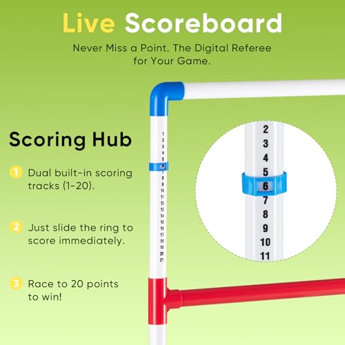 OLIXIS Ladder Ball, Golf Tossing Ball Set for Ladder Toss Game, Ladderball Outdoor Games for Lawn & Backyard for Adults & Kids, Complete with 6 Bolas, Scoreboards & Carry Bag - color: White&Blue