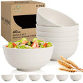 Large Salad Bowl, Wheat Straw Bowls Set 60 OZ, Unbreakable Big Bowls Set of 6, Large Serving Bowls for Kitchen, Cereal, Ramen, Soup, Microwave & Dishwasher Safe, White - color: White, size: 60 Oz