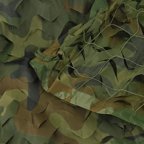 HYOUT Camo Netting Camouflage Net Bulk Roll for Hunting Blinds Ghillie Sunshade, Camping, Military Party Decoration - color: Woodland Camo, size: 10x10ft(3M*3M)