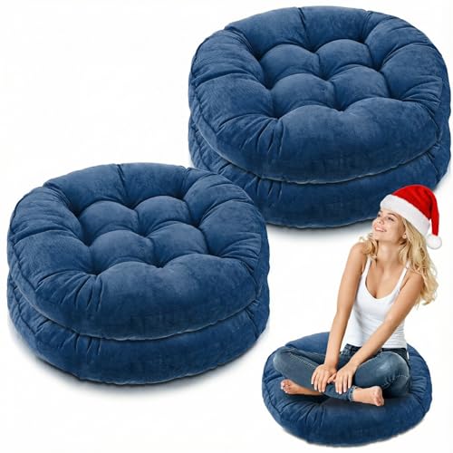 Jerify Floor Pillow Cushions Large Round Square Large Meditation Floor Pillow for Classroom Adult Meditation Picnic Party Seating Learning Daycare School(Round,Navy Blue,4 Pcs) - color: Navy Blue, size: Round