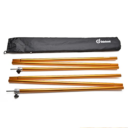 Odoland Adjustable Telescoping Aluminum Tarp and Tent Poles Set of 2 - Collapsible Lightweight for Camping, Backpacking, Hammocks, Sun Shade Shelters, and Awnings - size: Thickness 1mm