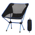 Ultralight Camping Chair, Foldable Portable Camping Chair with Breathable Nylon Mesh, Compact Design & Carry Bag for Hiking, Backpacking, Beach, Concerts (Black&Blue) - color: Black&blue