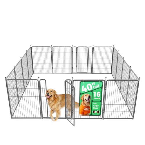 FXW Aster Dog Playpen Designed for Yard, 40inch 16 Panels - size: 40"H & 16 Panels