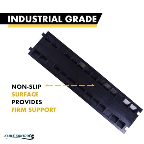 Kable Kontrol Atlas Heavy Duty Cable Protector Ramp - 2 Channel - 1 Pc - 40” Long Black & Yellow - 24,000 Lbs Capacity - Rubber Speed Bump Wire Protector Cord Cover - CP9987 - size: 2 Channel - 1 Unit
