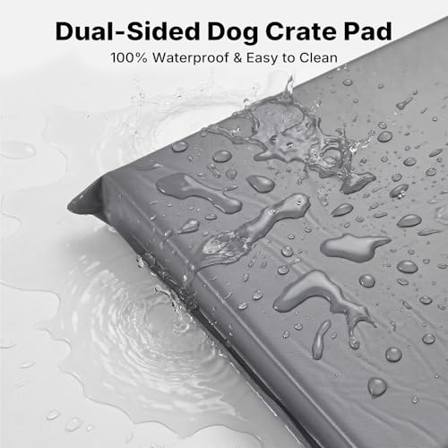 Veehoo Outdoor Waterproof Dog Bed, Water-Resistant Orthopedic Dog Bed for Small Medium Dogs 30 Inch Pet Bed Crate Pad Mattress, Gray