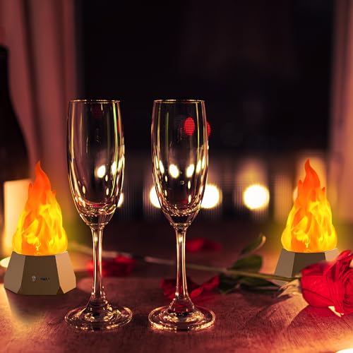 Ollcuz Night Lights, Multi-Purpose Fake Fire Lamp, USB Rechargeable Flickering Flame, 3-Mode LED Flame Light for Kids Children Bedroom Party Bar Outdoor Camping Yard Holiday Decorations, 4 Pack - size: 4pcs