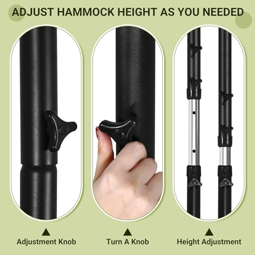Hammock Stand Only- Heavy Duty, Black, 330 lbs Max Weight, Indoor/Outdoor, Easy Assembly, 1 Person, Metal