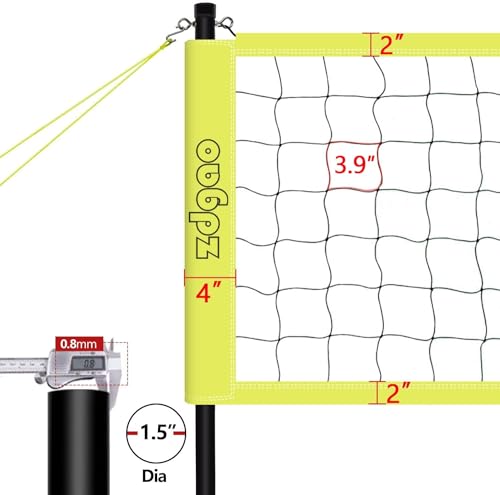 Volleyball Net Outdoor - Portable Volleyball Set for Backyard with Professional Volleyball Net, Wrap Yarn Volleyball and Pump, Boundary Line, Carry Bag - style: Plus-32FT(Yellow)
