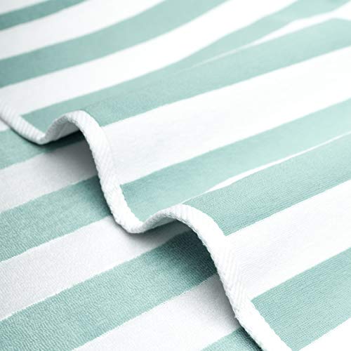 American Soft Linen Cabana Striped Beach Towels, 30x60 inch 4 Piece Oversize Pool Towels, Quick Drying Sand Free Swim Towels, Mint Green - color: Mint